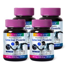 HOLIDAYS Leucine Protein Supplement – 99.5% High-Purity L-Leucine, Animal & Plant Protein Blend, Amino Acids, Vitamins & Minerals, Muscle Support Formula, 4 Bottles _ Made in KOREA HOLIDAYS Leucine Protein Supplement – 99.5% High-Purity L-Leucine, Animal & Plant Protein Blend, Amino Acids, Vitamins & Minerals, Muscle Support Formula, 4 Bottles _ Made in KOREA